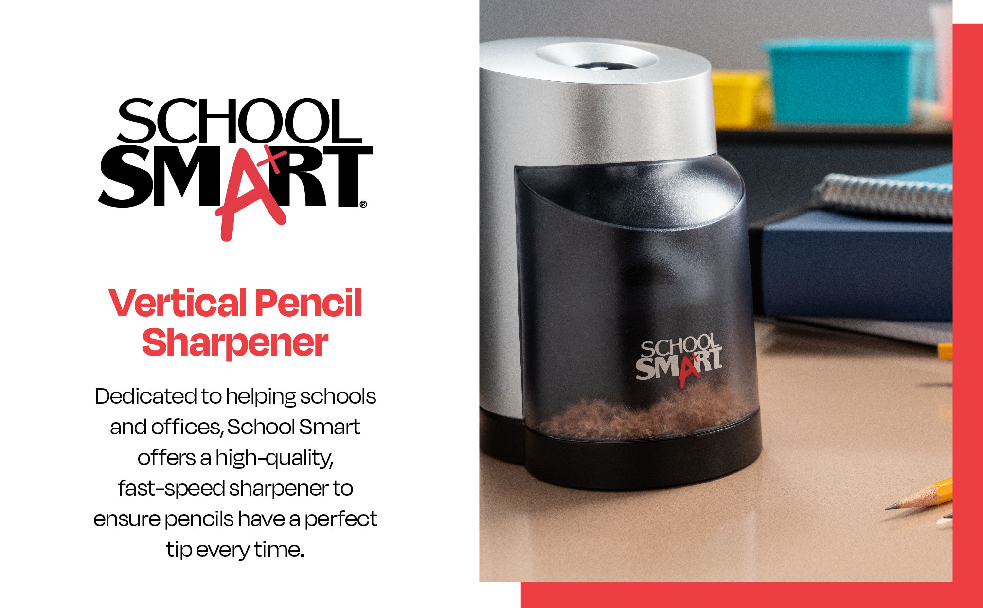 School Smart Multi-Hole Metal Pencil Sharpener, Black