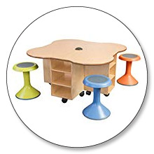 13-1/2 Inch Seat Height Classroom Select NeoRok Plus Stool Active Wobble Seating Cardinal Soft Seat Plus