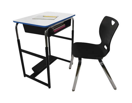 Adjustable sit/stand desk.