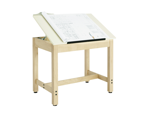 Wooden drafting table.