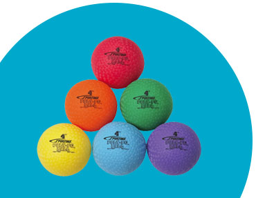 pyramid of multi-colored sportime balls