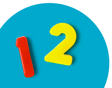 magnet numbers one and 2 on a blue background