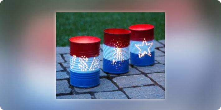 Patriotic Tin Cans