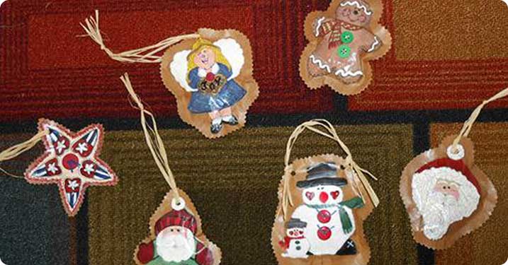 Hand Painted Paper Bag Ornaments